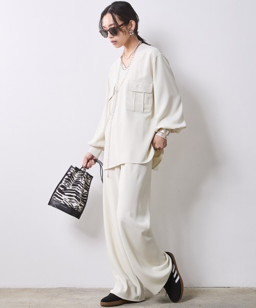 ひで様　　CHIC STYLE Ｖネックブラウス　3L Vネック袖リブブラウス＜大きいサイズ有＞シックスタイル 通販【ニッセン】