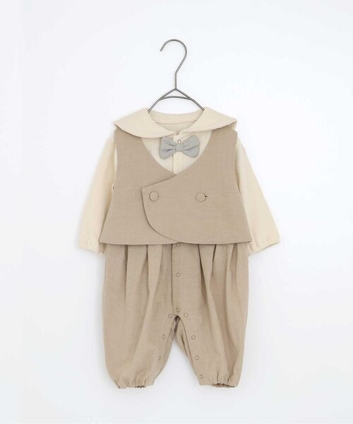 p.premier ベビー服 ロンパース おめかしセーラー衿カバーオール