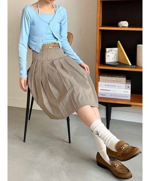 LILY BROWN スカート ベルトセットミディプリーツスカート