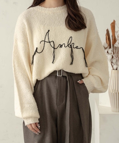 ニット セーター nuance logo knit / ニュアンスロゴニット レディース