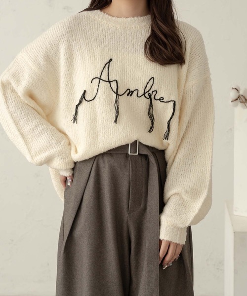 Ambre Neige（アンブルネージュ） ニット セーター nuance logo knit