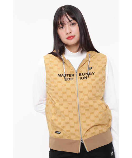 ベスト ジレ 「MASTER BUNNY EDITION」ナイロンフロッキー加工タフタフルジップフーディベスト レディース