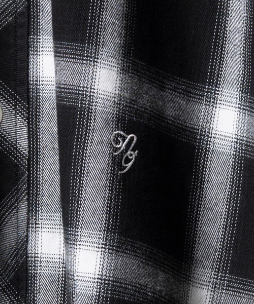 確認用❁¨̮ NUMBER (N)INE シャツ COTTON TWILL OMBRE CHECK HOODIE SHIRT