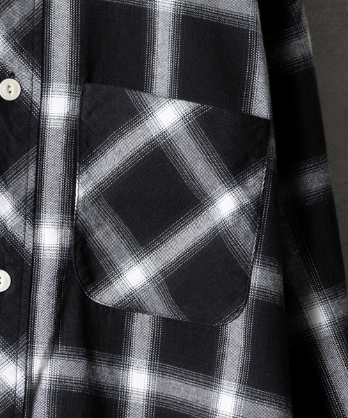 NUMBER (N)INE シャツ COTTON TWILL OMBRE CHECK HOODIE SHIRT