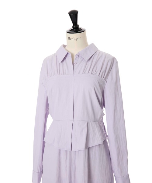 Her lip to ワンピース Peplum Poplin Shirt Dress : ZOZOTOWN Yahoo