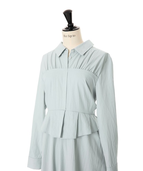 Her lip to ワンピース Peplum Poplin Shirt Dress : ZOZOTOWN Yahoo