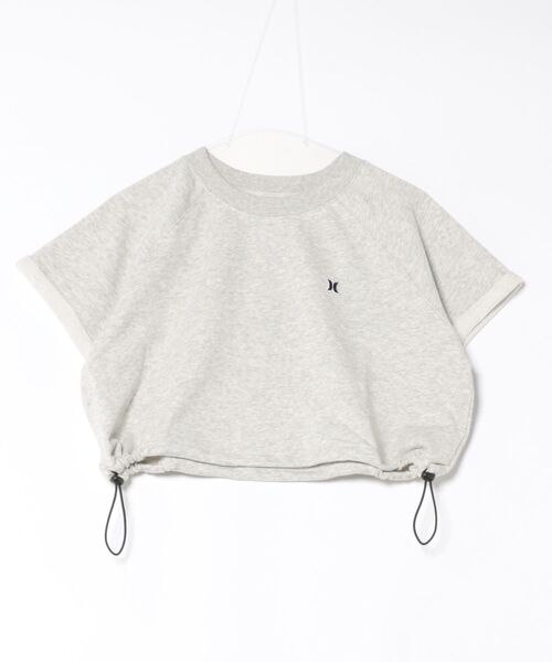 tシャツ 「Hurley/ハーレー」レディーススウェットショートトップス　ヨガ　フィッットネス　TERRY ICON DRAW CORD TOPS レ Hurley tシャツ 「Hurley/ハーレー」レディーススウェット