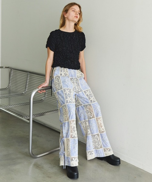 MAISON SPECIAL パンツ Embroidery Easy Pants/エンブロイダリー