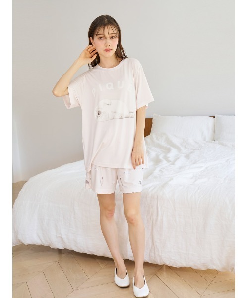 ONLINE限定】【接触冷感】ベアワンポイントTシャツ&ロングパンツ