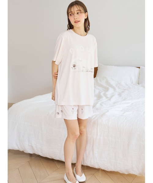 【新品】gelato pique♡接触冷感♡かわいいルームウェア gelato pique パジャマ ルームウェア 「接触冷感」チェリー柄