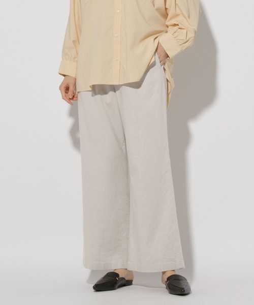 Elura パンツ リネンブレンドやわらかパンツ「低身長サイズあり