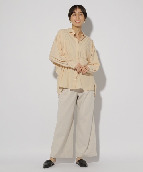 【Etro】 High-riseリネンブレンドストレートパンツ リネンブレンド ストレート パンツ - ライトベージュ | ZARA