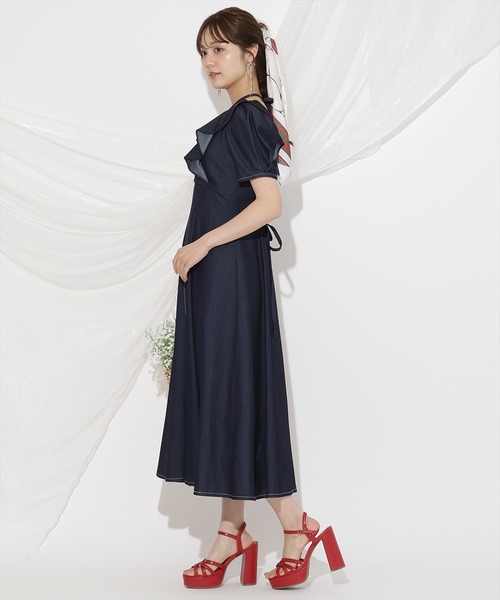 WILLSELECTION ワンピース クロスネックラッフルフリル