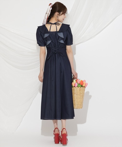 送料関税込み☆REDVALENTINO ラッフル フリルワンピース WILLSELECTION ワンピース クロスネックラッフルフリル