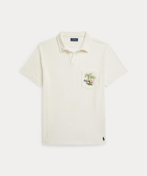 【極美品】ポロラルフローレン エンブロイダリー テリー ポロシャツ S！ POLO RALPH LAUREN（ポロ・ラルフローレン） ポロシャツ カスタム