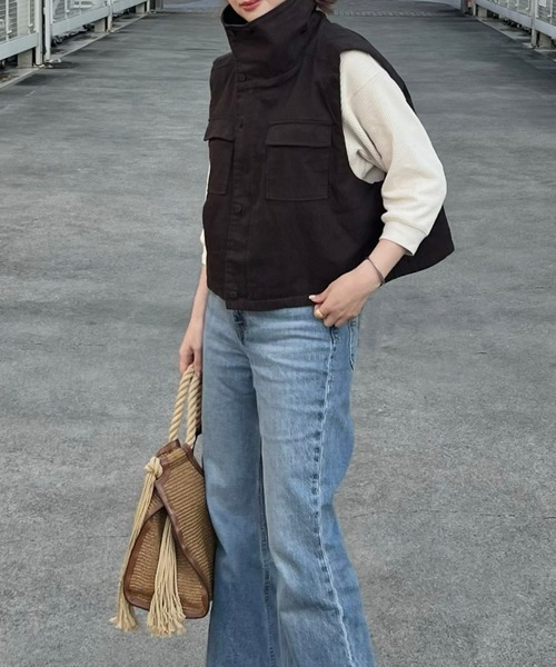 「ECRIRE」 コート L ダークブラウン レディース_画像8