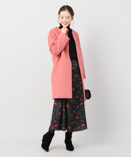 IENA（イエナ） ノーカラーコート 36 ピンク レディース : ZOZOTOWN