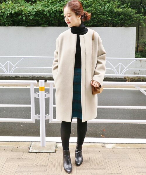 IENA（イエナ） ノーカラーコート 36 ピンク レディース : ZOZOTOWN