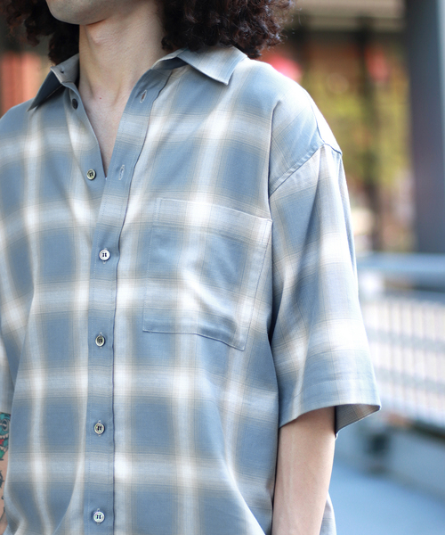 WISM（ウィズム） シャツ NAMELESSNESS / ネームレスネス Ombre Check