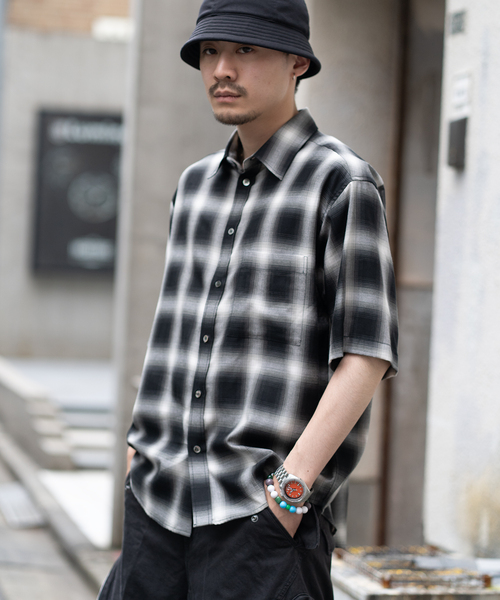 WISM(ウィズム) シャツ NAMELESSNESS / ネームレスネス Ombre Check WISM(ウィズム) シャツ NAMELESSNESS / ネームレスネス Ombre Check
