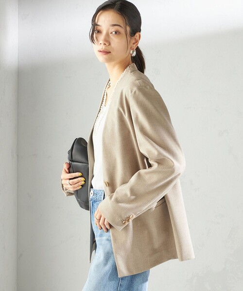 SHIPS（シップス） ジャケット ノーカラージャケット 「手洗い可能