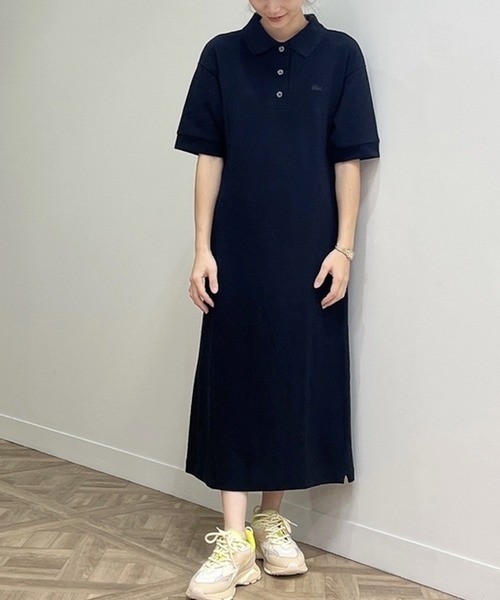 LACOSTE 「LACOSTE」 シャツワンピース 38 ネイビー レディース
