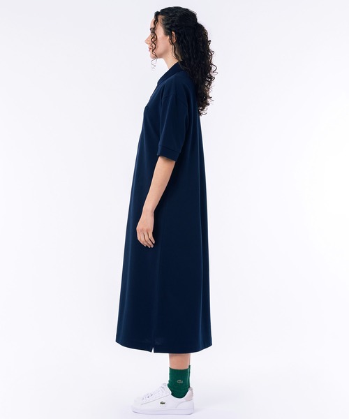 美品⭐︎LACOSTE ポロシャツワンピース ウエストライン フレア ネイビー38 美品⭐︎LACOSTE ポロシャツワンピース ウエストライン フレア