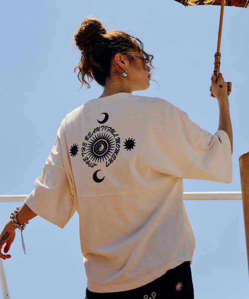 tシャツ (HLAADA for ROSEBUD)EMBROIDERY FOOT BALL TEE レディース