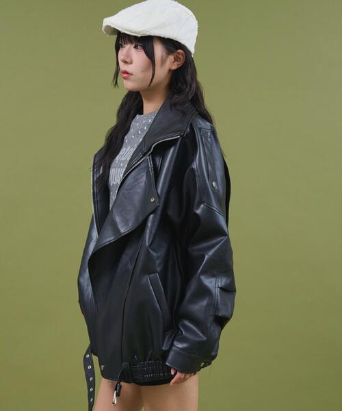 dispark レザージャケット ライダース DISPARK/オーバーサイズPU