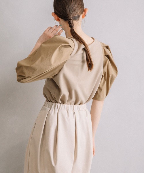 「MARECHAL TERRE」 半袖カットソー MEDIUM ベージュ レディース_画像3