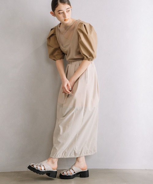 「MARECHAL TERRE」 半袖カットソー MEDIUM ベージュ レディース_画像4