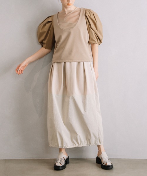 「MARECHAL TERRE」 半袖カットソー MEDIUM ベージュ レディース_画像5