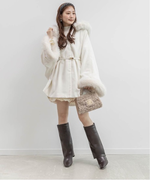 最高級⭐️極美品　Rene チンチラファー　アンゴラ　ツイード　ケープコート　36 楽天市場】柔らかなリアルファーコート チンチラレッキス毛皮コート