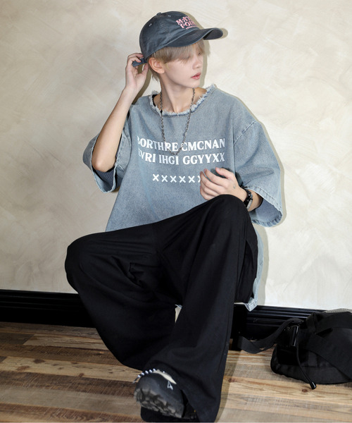 「neos」 半袖Tシャツ X-LARGE サックスブルー メンズ_画像6