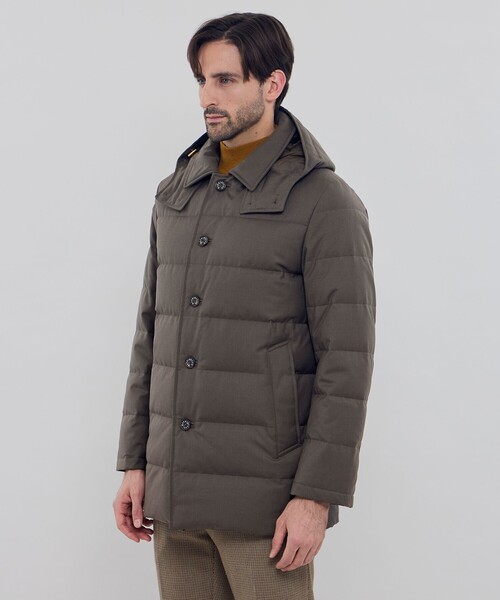 a*8様 MACKINTOSH LONDON ウール　ダウン　コート　ELING ELINGTON】ウールサキソニーフーデッドダウンアウター(ブルゾン