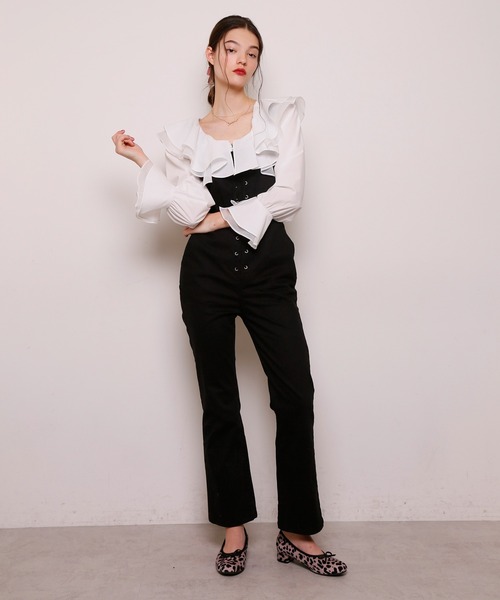 「Seemi. byNICECLAUP」 長袖ブラウス FREE ブラック レディース_画像9