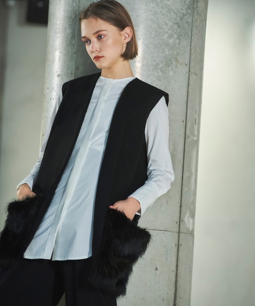 ELFRANK ファーベスト FREE ブラック レディース : ZOZOTOWN Yahoo!店