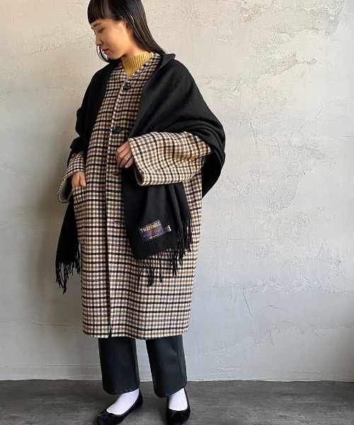 「TWEED MILL」 ストール F ライトグレー レディース_画像3