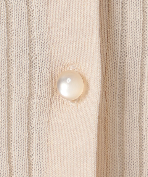 即日発送【新品タグ付】NOBLE CO/SILK リブカーディガン ホワイトA CO/SILK リブカーディガン（カーディガン）｜NOBLE（ノーブル）の通販