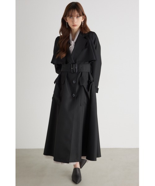 「rienda」 トレンチコート SMALL ダークブルー レディース_画像5