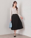 スカート ビット付きダブルプリーツスカート「洗...の詳細画像2