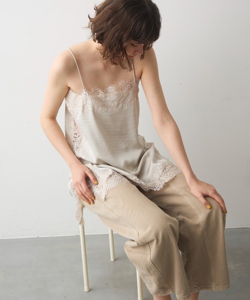 full/fill. キャミソール satin lace cami / サテンレースキャミ