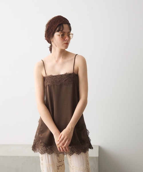 full/fill. キャミソール satin lace cami / サテンレースキャミ