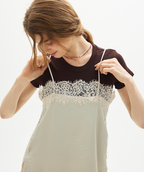 full/fill. キャミソール satin lace cami / サテンレースキャミ