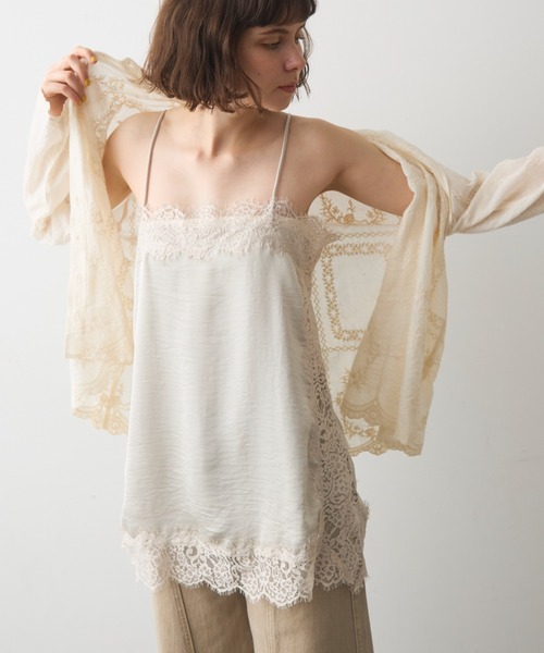 full/fill. キャミソール satin lace cami / サテンレースキャミ