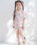 甚平 浴衣 フリル甚平 キッズ 子供 女の子の詳細画像2