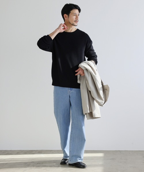 「SPU」 長袖ニット L チャコール メンズ_画像8