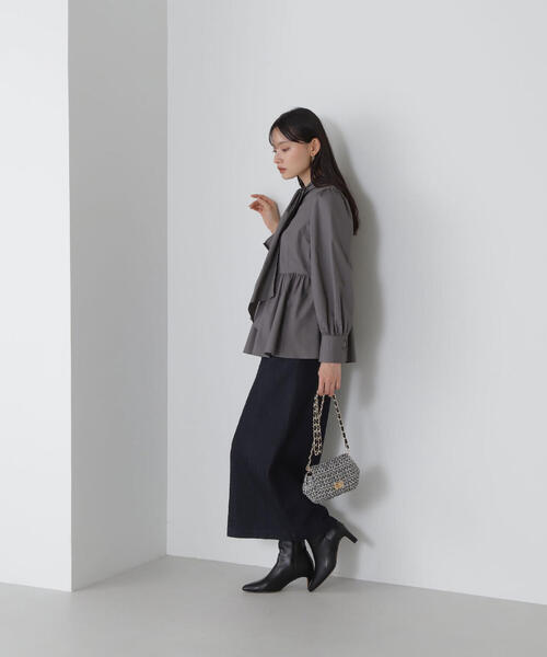「NATURAL BEAUTY BASIC」 長袖ブラウス SMALL グレー系その他 レディース_画像5