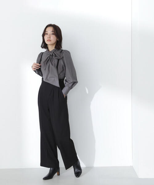 「NATURAL BEAUTY BASIC」 長袖ブラウス SMALL グレー系その他 レディース_画像8
