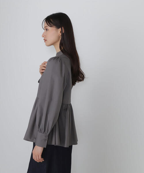 「NATURAL BEAUTY BASIC」 長袖ブラウス SMALL グレー系その他 レディース_画像9